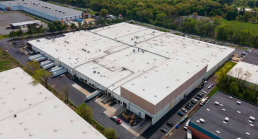 industrial building and parking lot